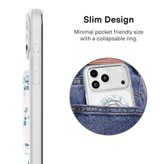 French Blue Floral MagSafe Grip Ring